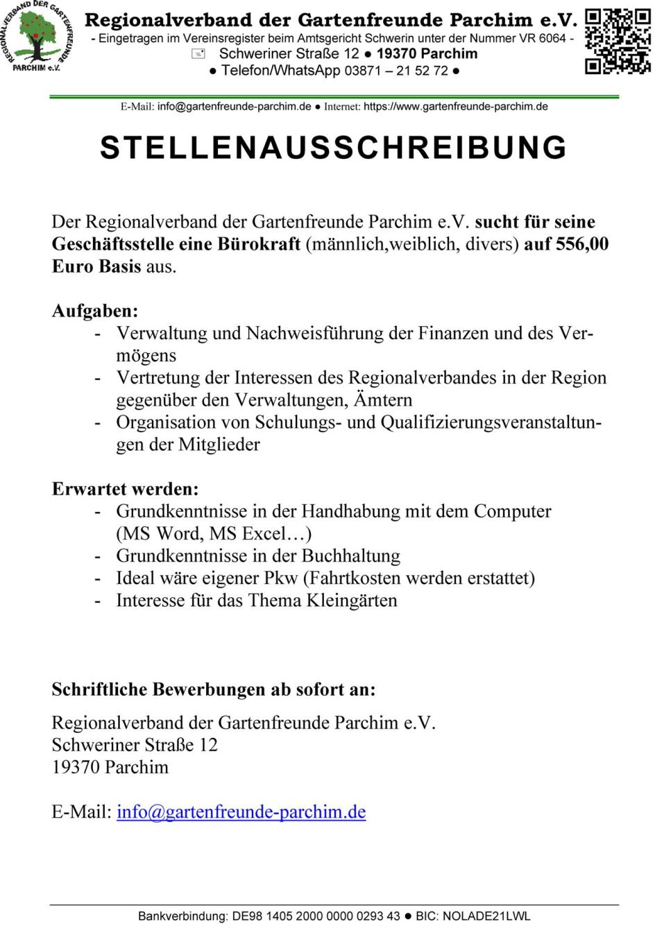 Stellenausschreibung
